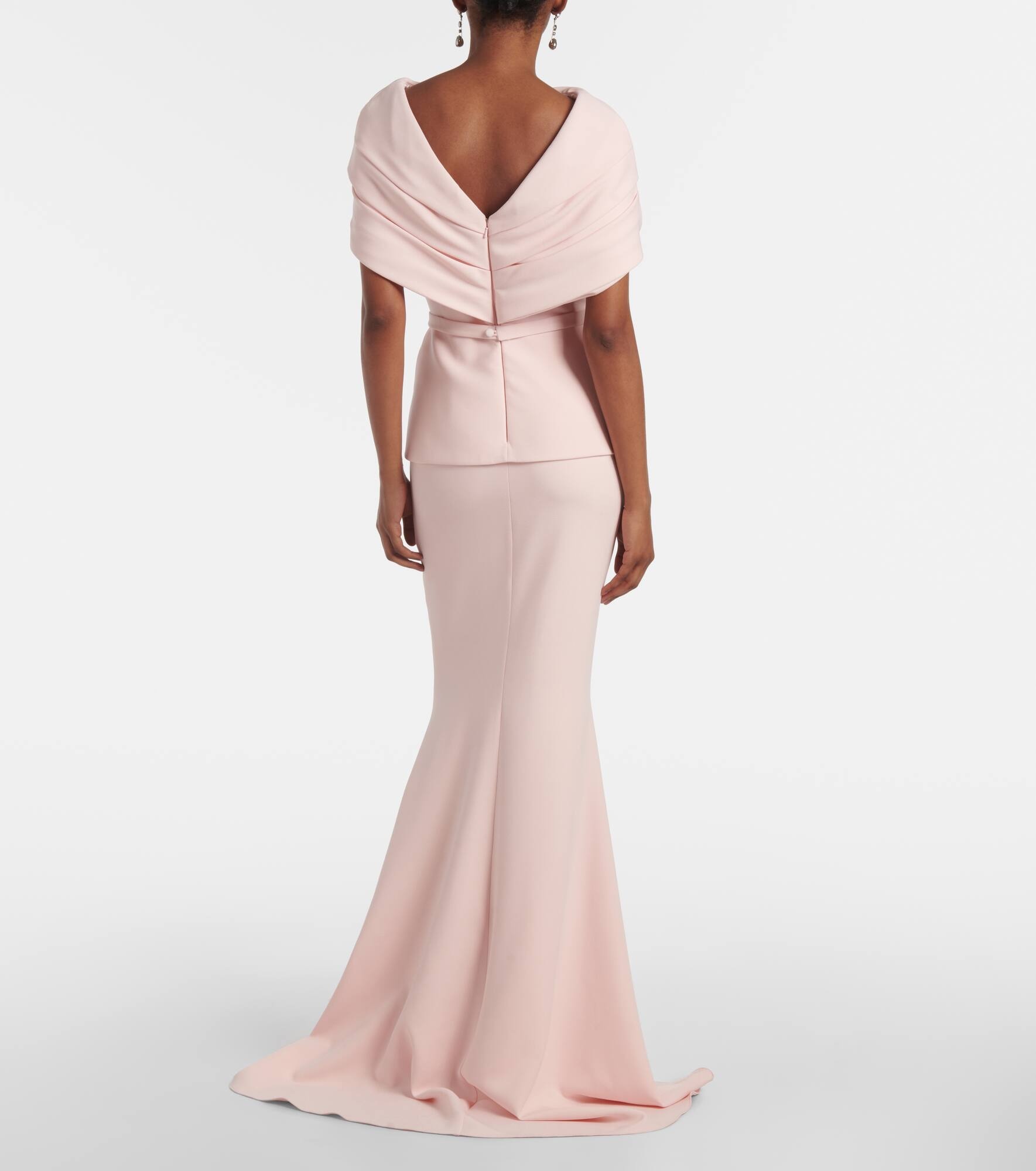 Loura draped peplum crêpe gown - 3