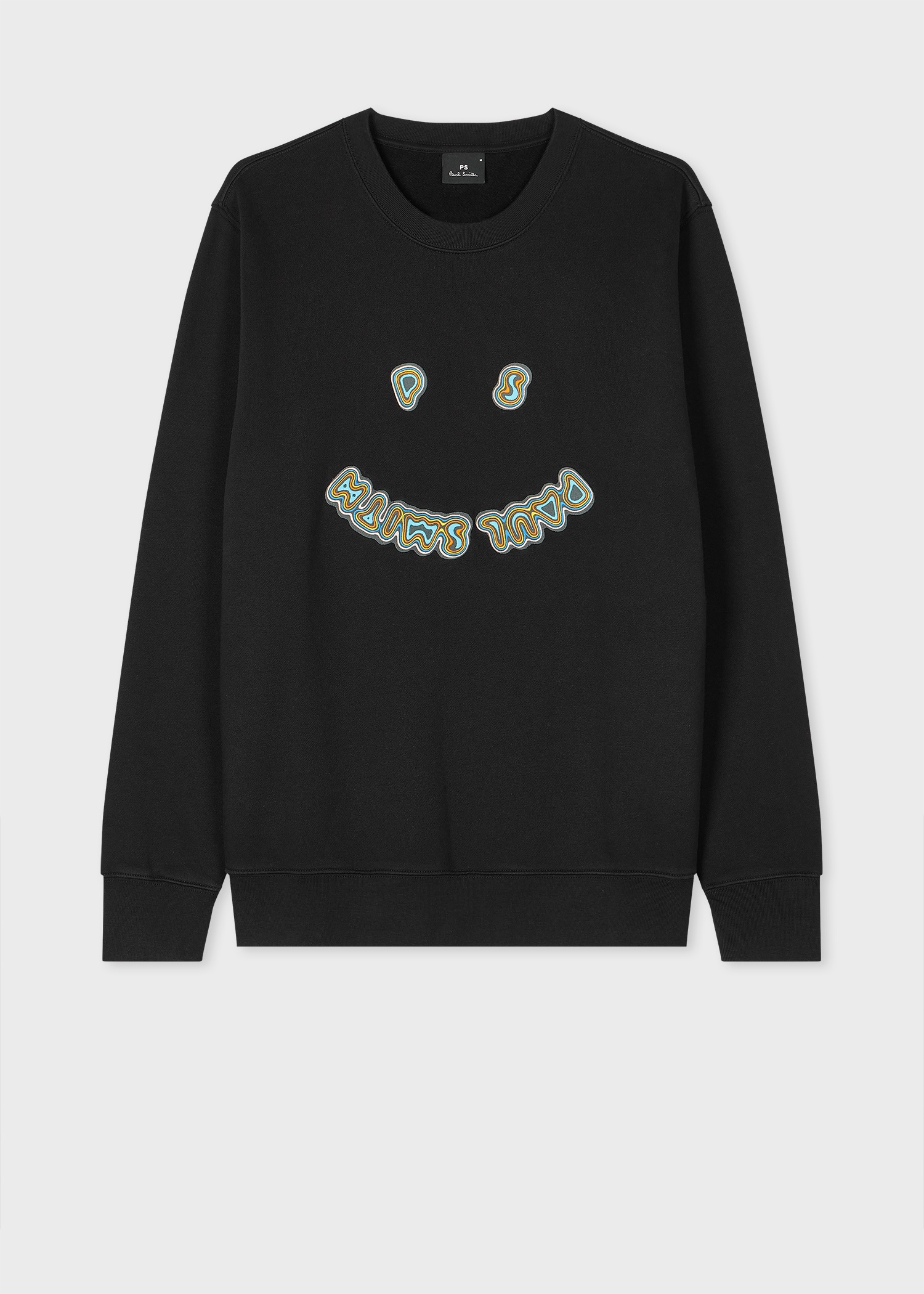 Black 'Happy' Embroidered Sweatshirt - 1