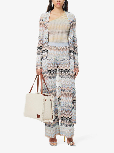 Missoni Wide-leg mid-rise knitted trousers outlook
