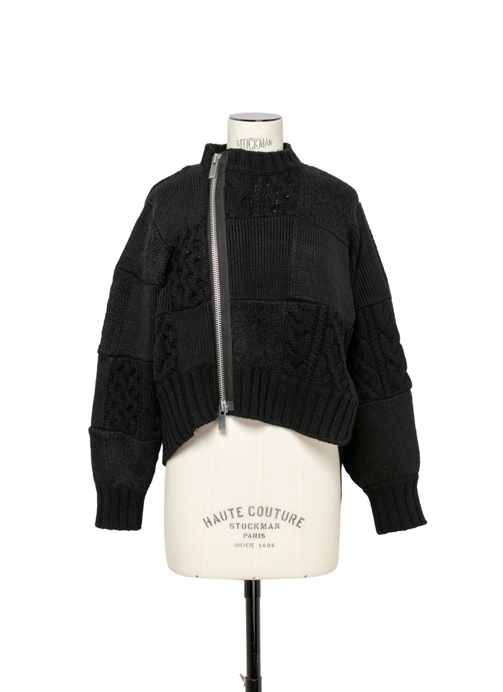 Patchwork Knit Blouson - 1