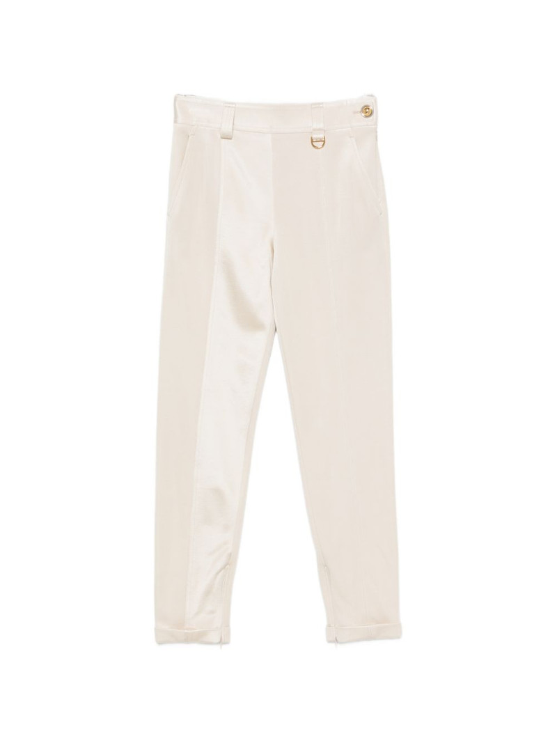 satin-finish D-ring trousers 1