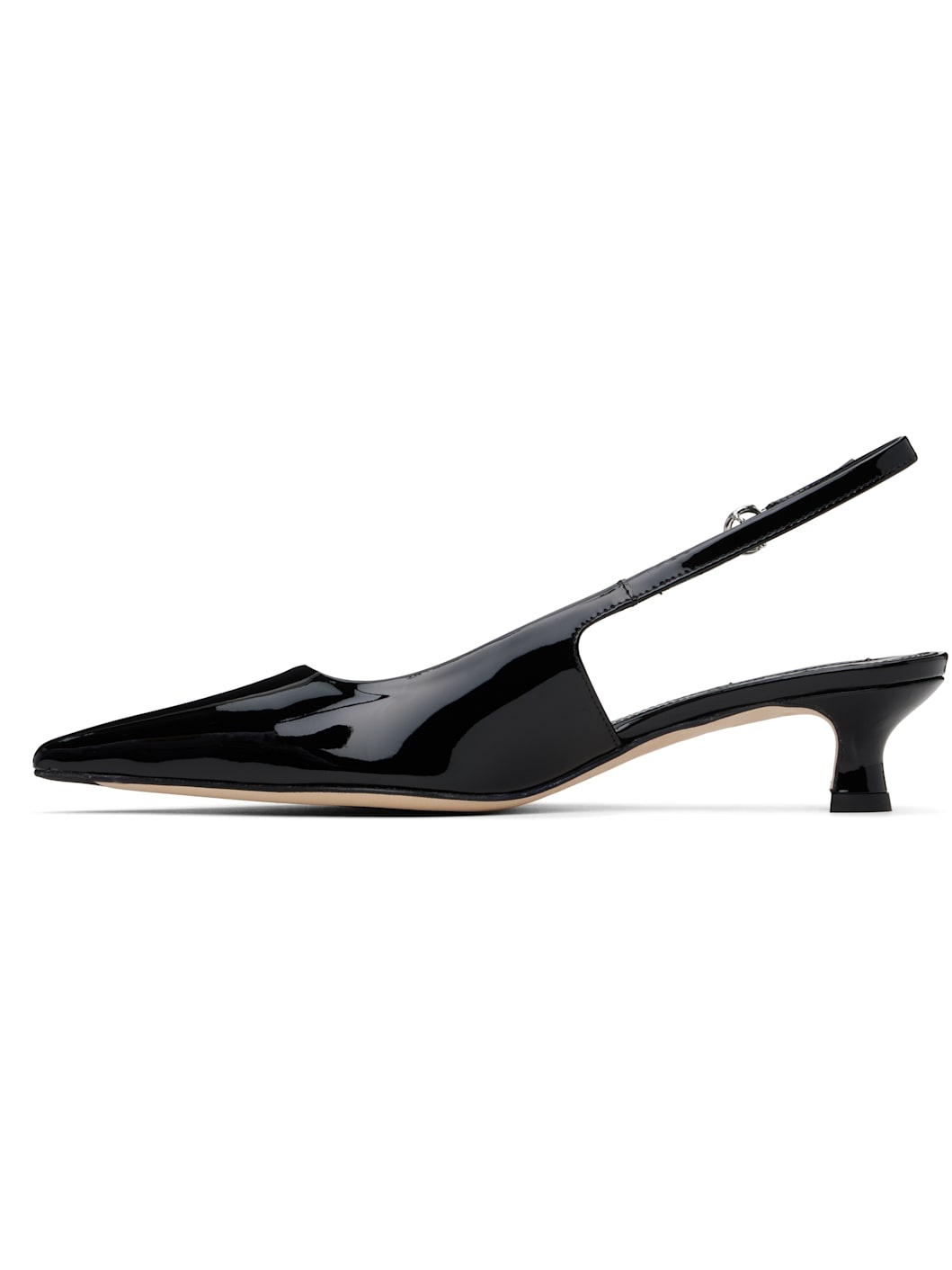 Black Catrina Leather Slingback Heels - 3