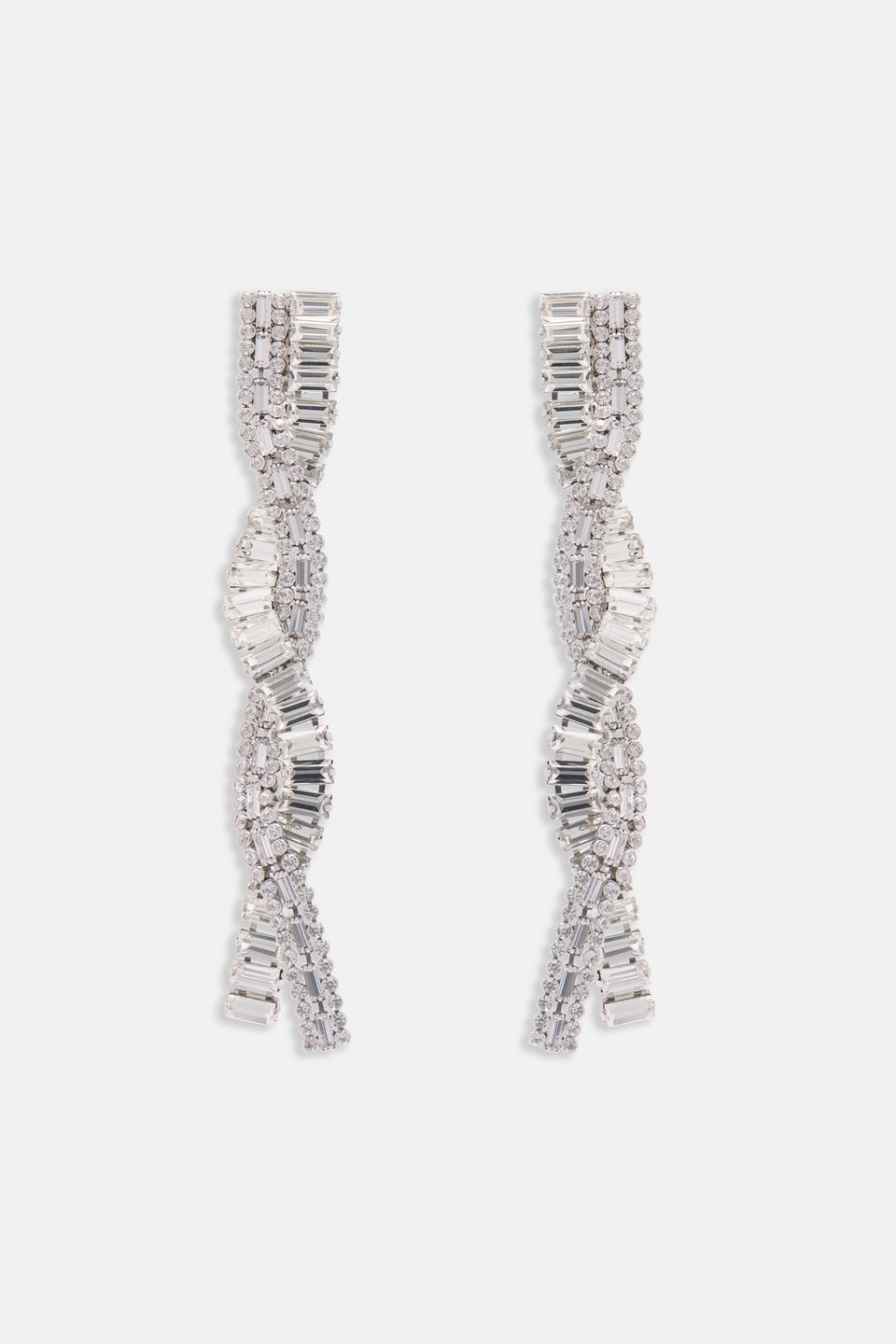 CRYSTAL LONG BRAID EARRINGS - 1