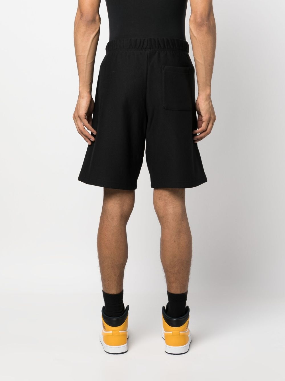 drawstring cotton-blend shorts - 4