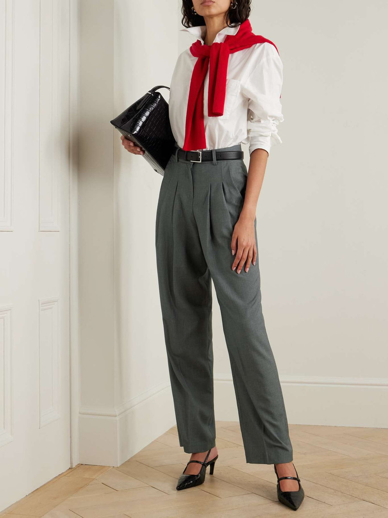 The Frankie Shop Gelso pleated TENCEL-blend straight-leg pants outlook