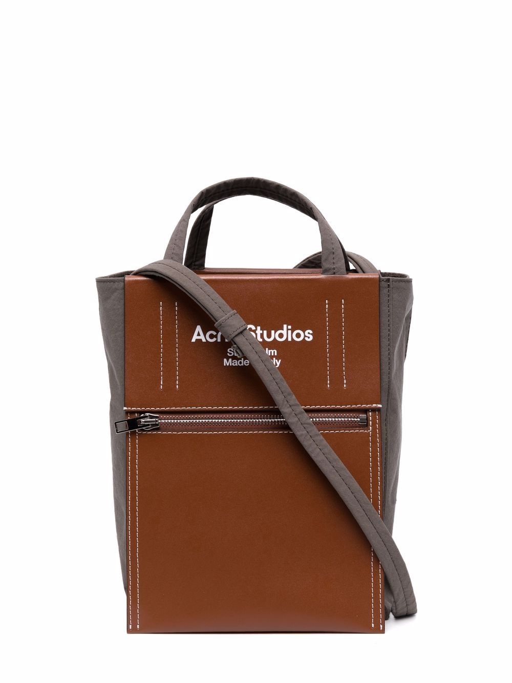 leather trim tote - 1