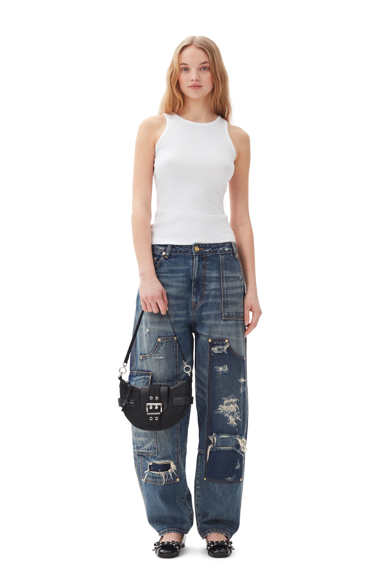 DARK BLUE HEAVY WASHED CARPENTER JEANS - 3
