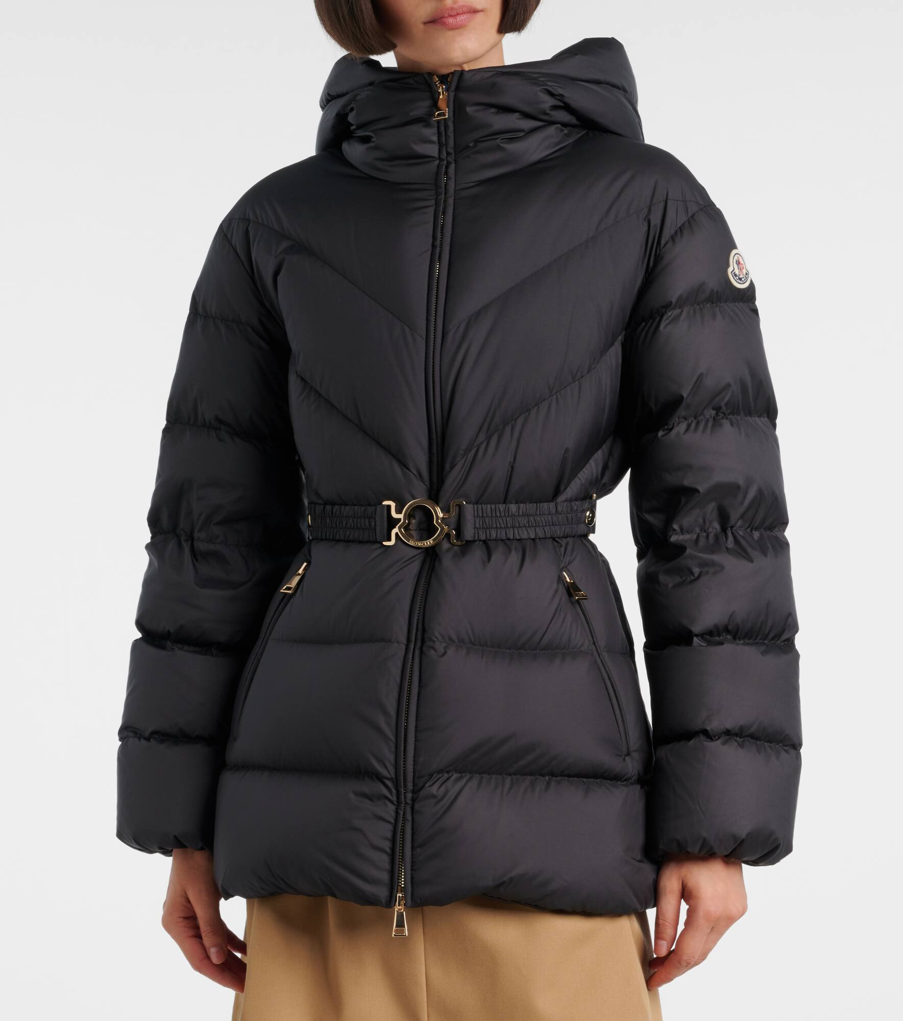 Brosse belted hooded down jacket - 6