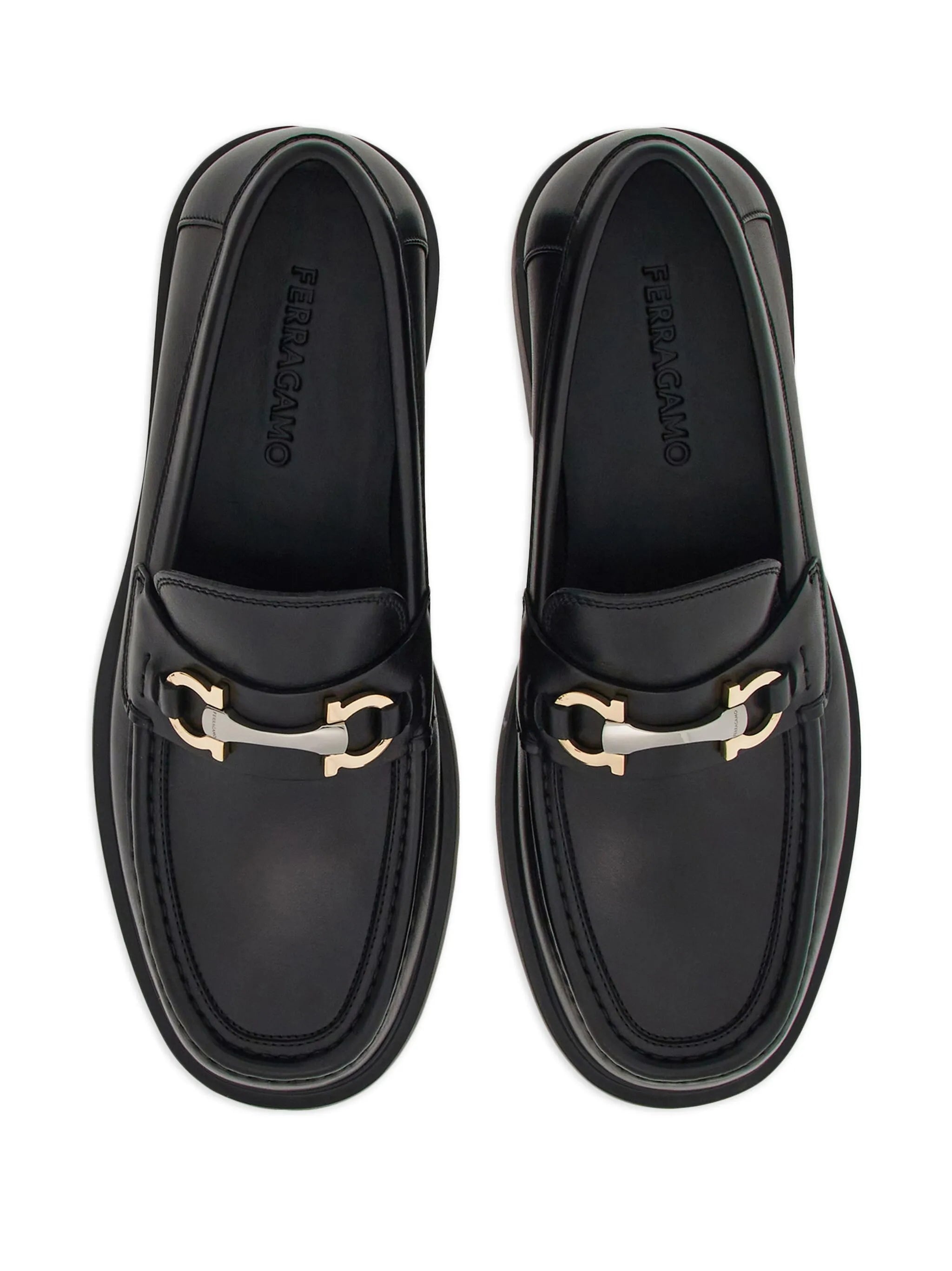 Gancini-plaque Leather Loafers - 2