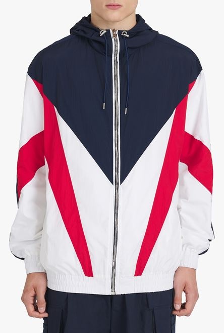 HIGH SUMMER CAPSULE - Navy blue, white and red nylon jacket - 5