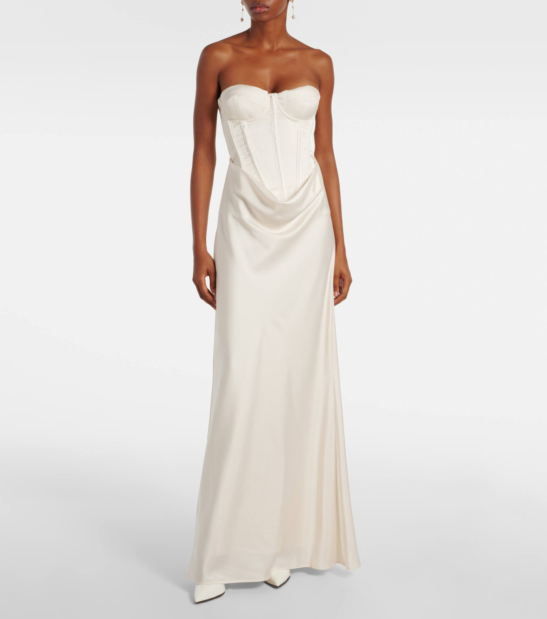 Bridal embellished satin corset dress - 2