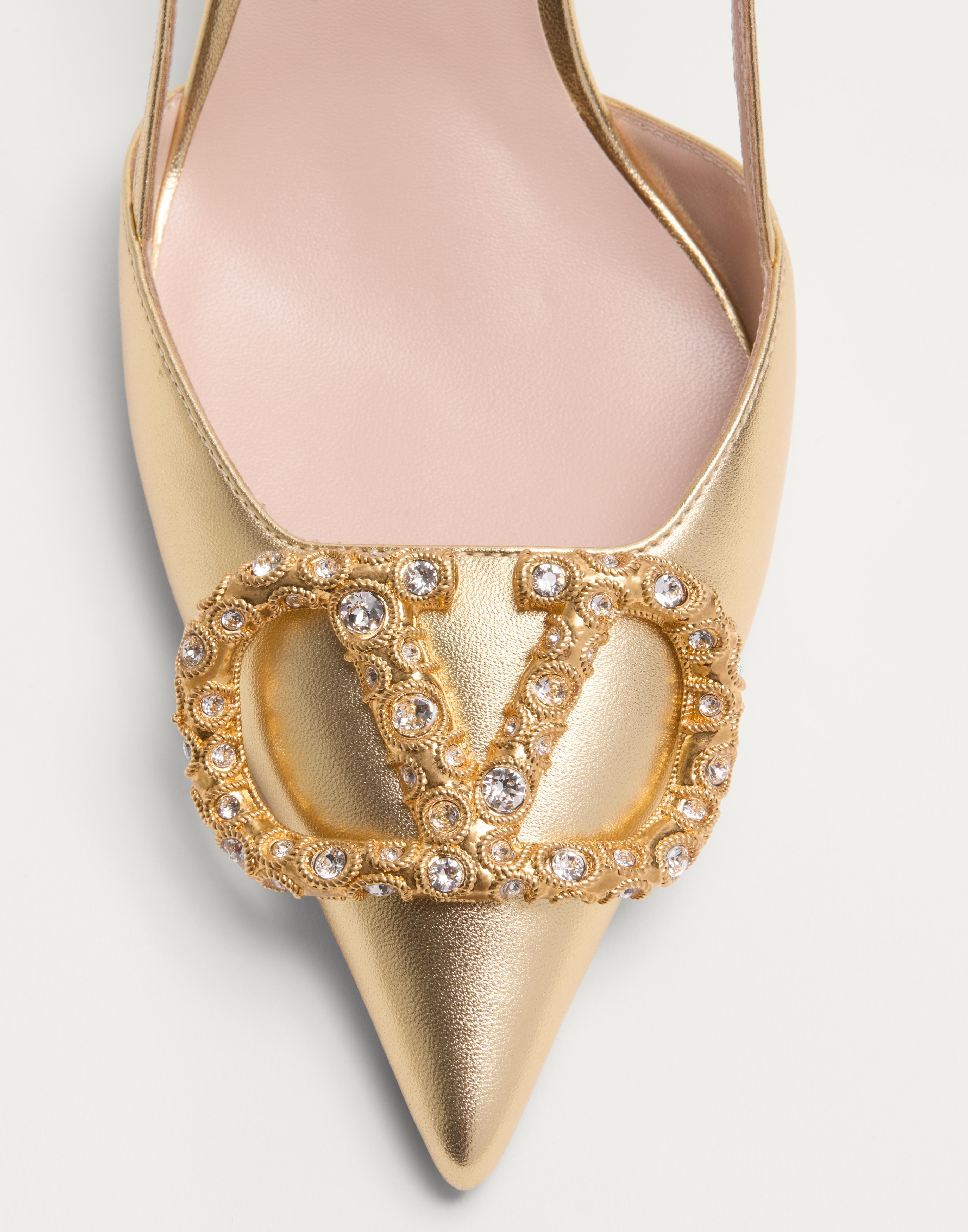 VLOGO SIGNATURE SLINGBACK PUMP IN LAMINATED NAPPA LEATHER 80MM - 7