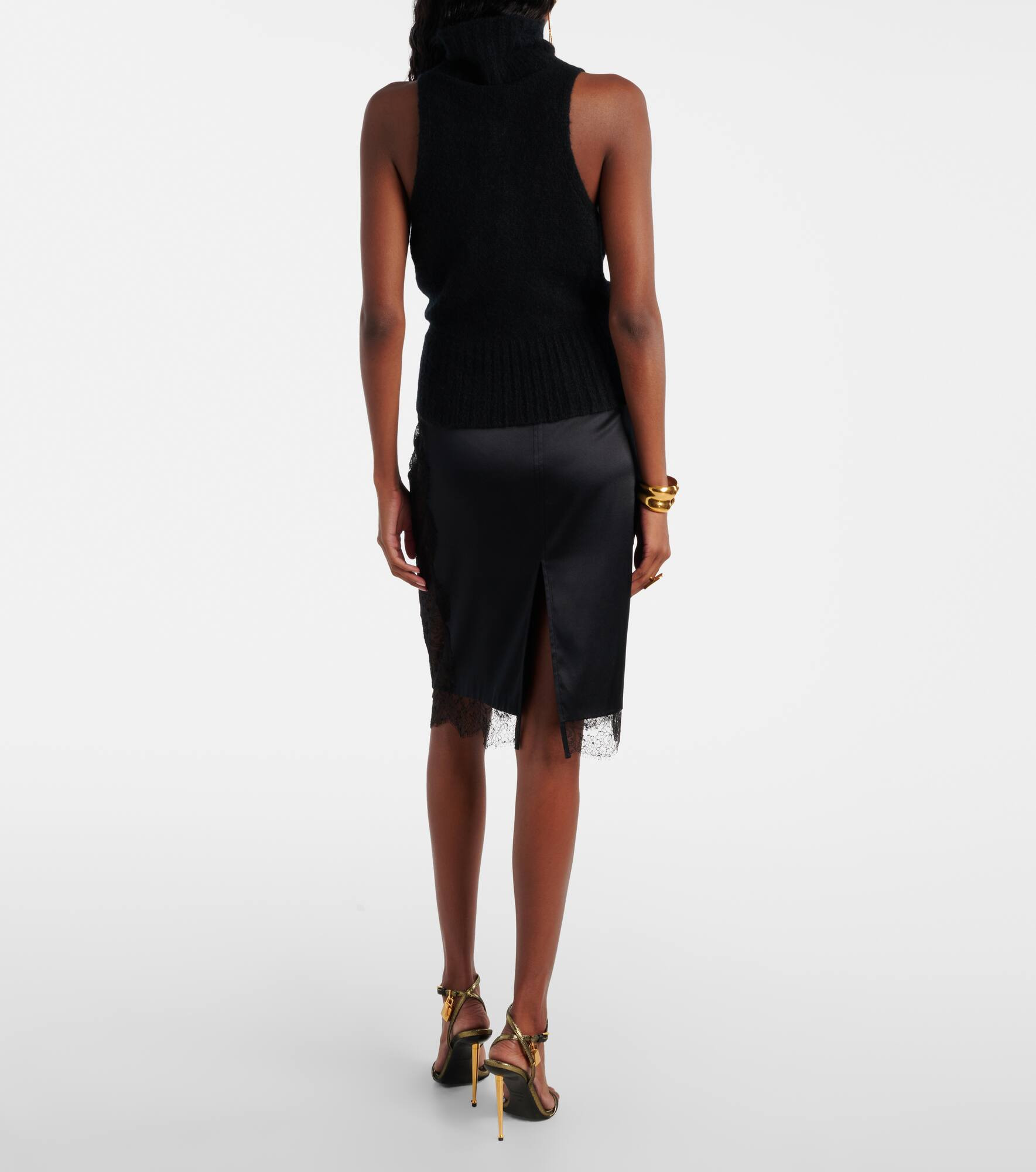 Cashmere and silk turtleneck top - 3
