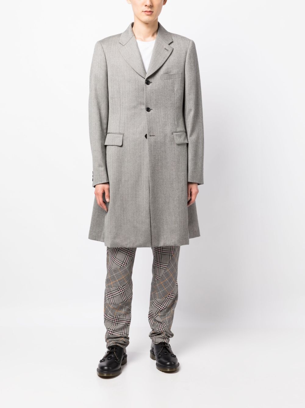 draped single-breasted wool coat - 2