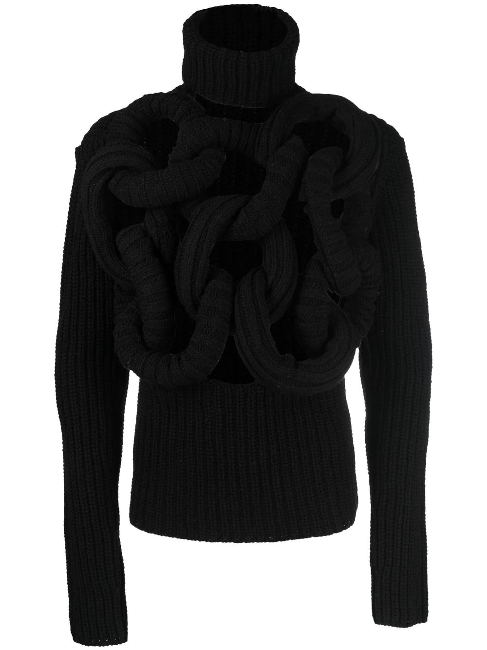 Tubular knitted roll-neck jumper - 1