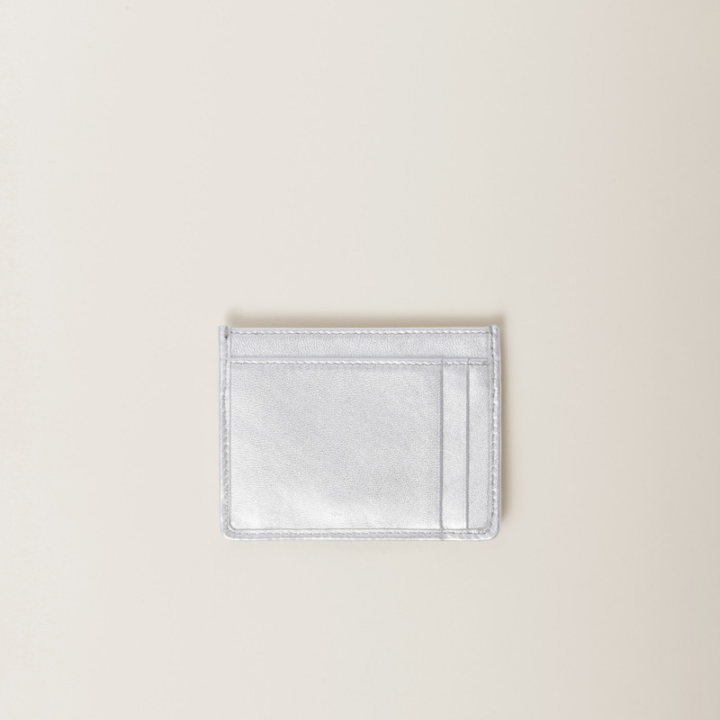 Miu Miu Matelassé nappa leather card holder outlook