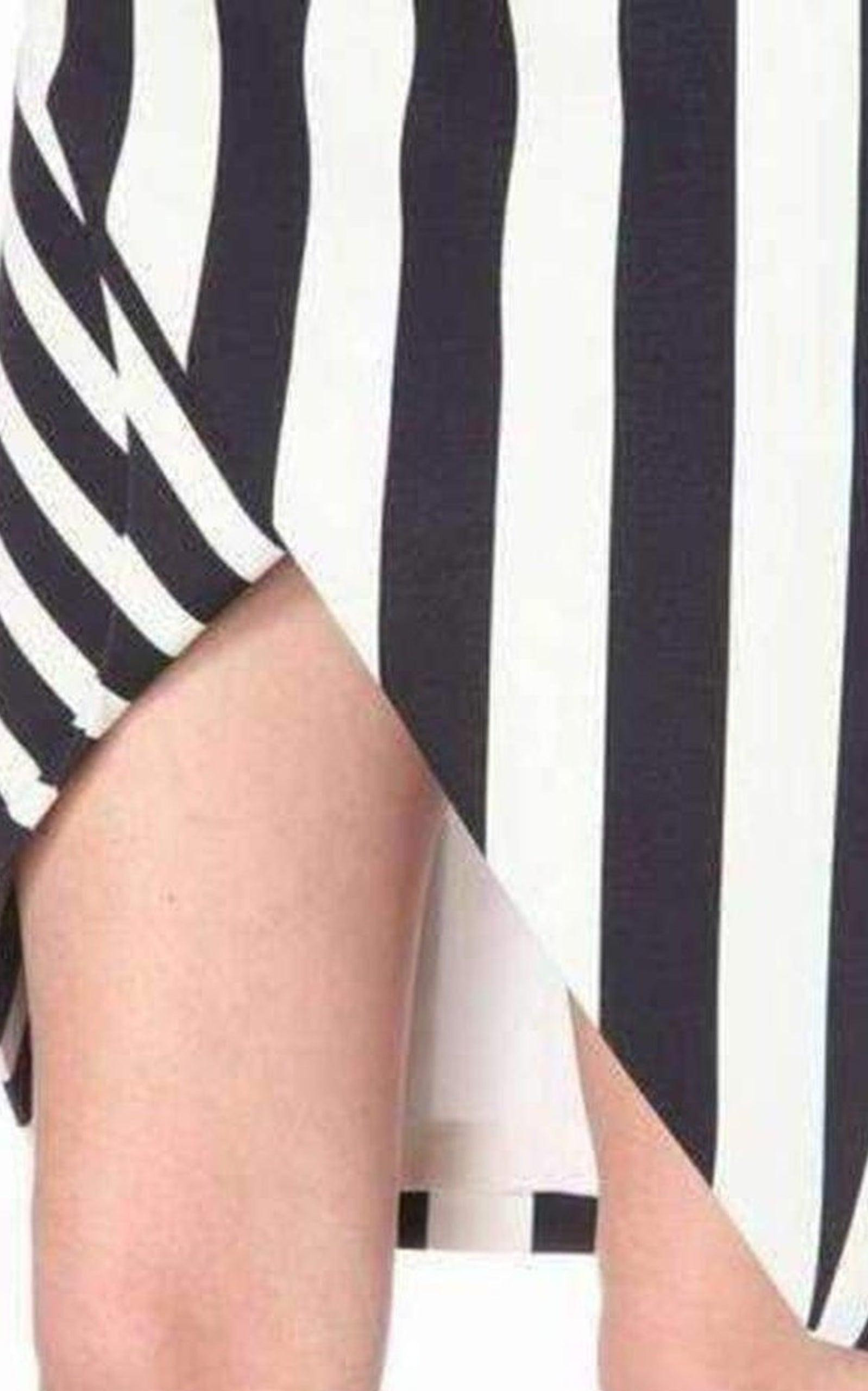 Striped Stretch Crepe Skirt - 5