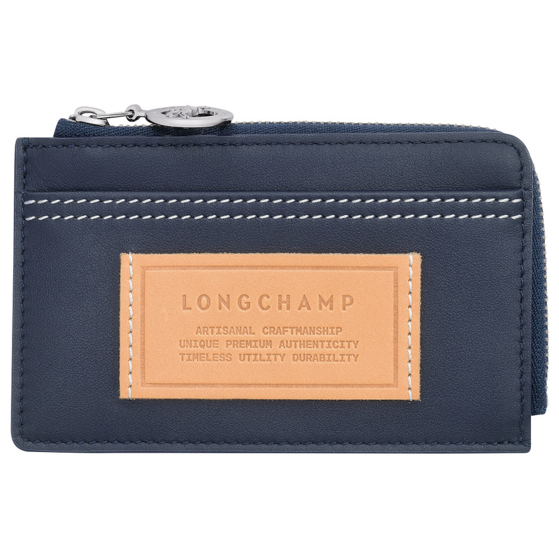 Le Pliage Xtra Card holder Navy - Leather 1