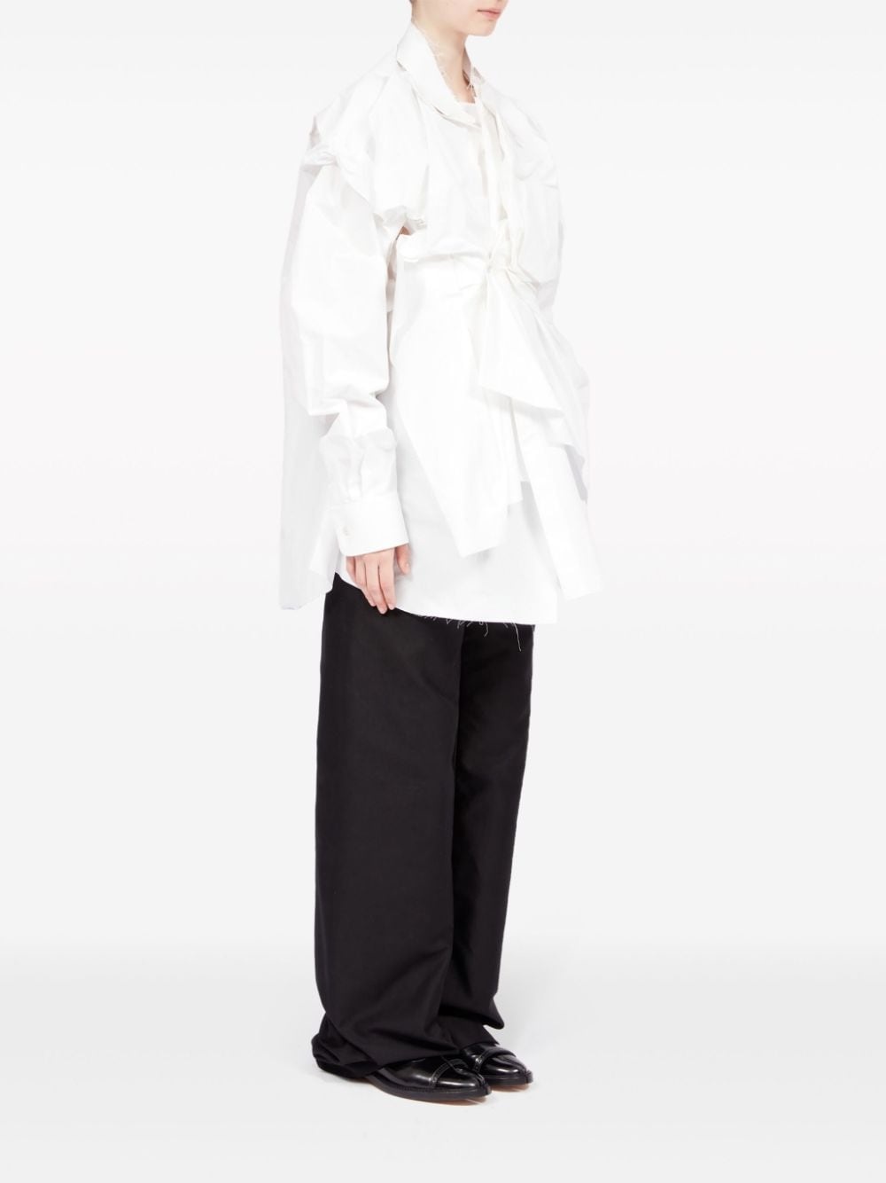 gathered poplin shirt - 3