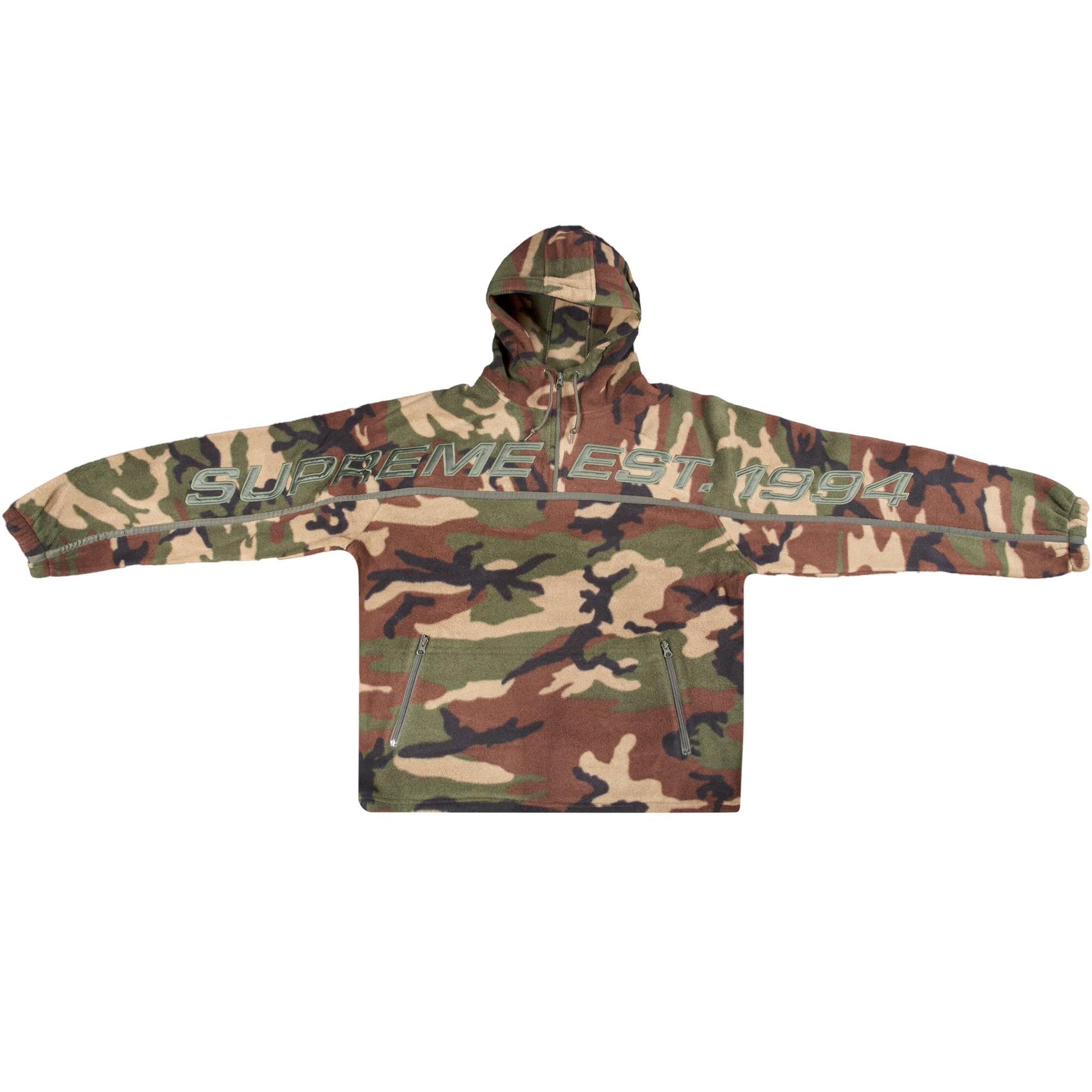 Supreme Polartec Half Zip Hooded Sweatshirt 'Camo' - 1