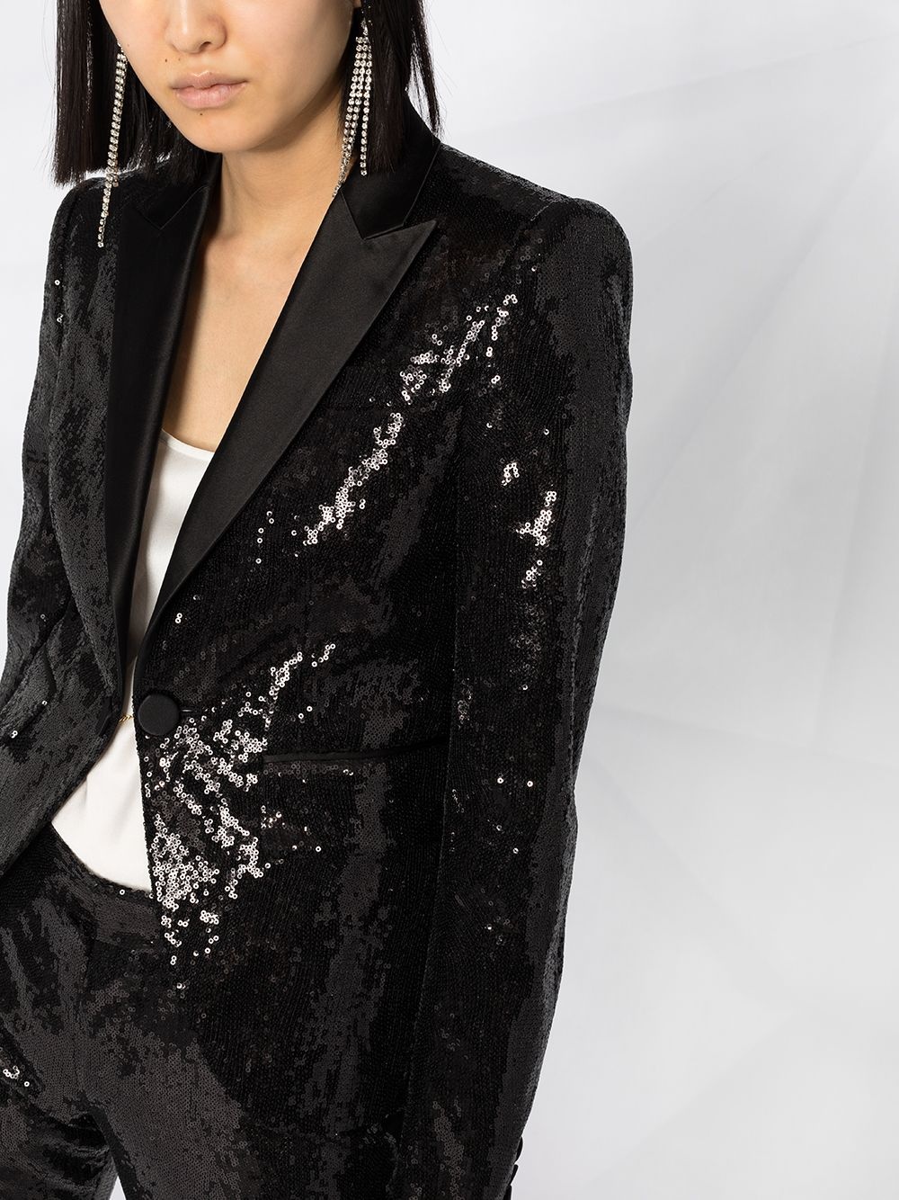 sequin embroidered fitted blazer - 3