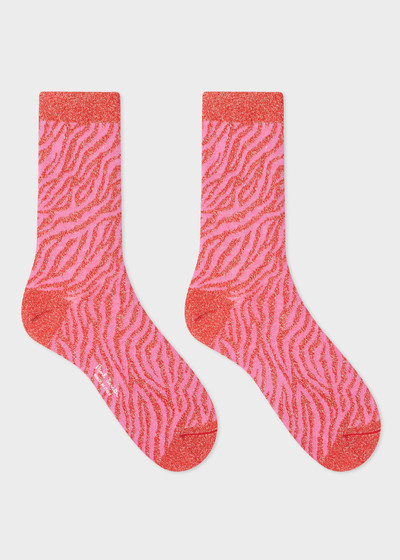 Paul Smith Women's Pink Glitter Zebra Socks outlook