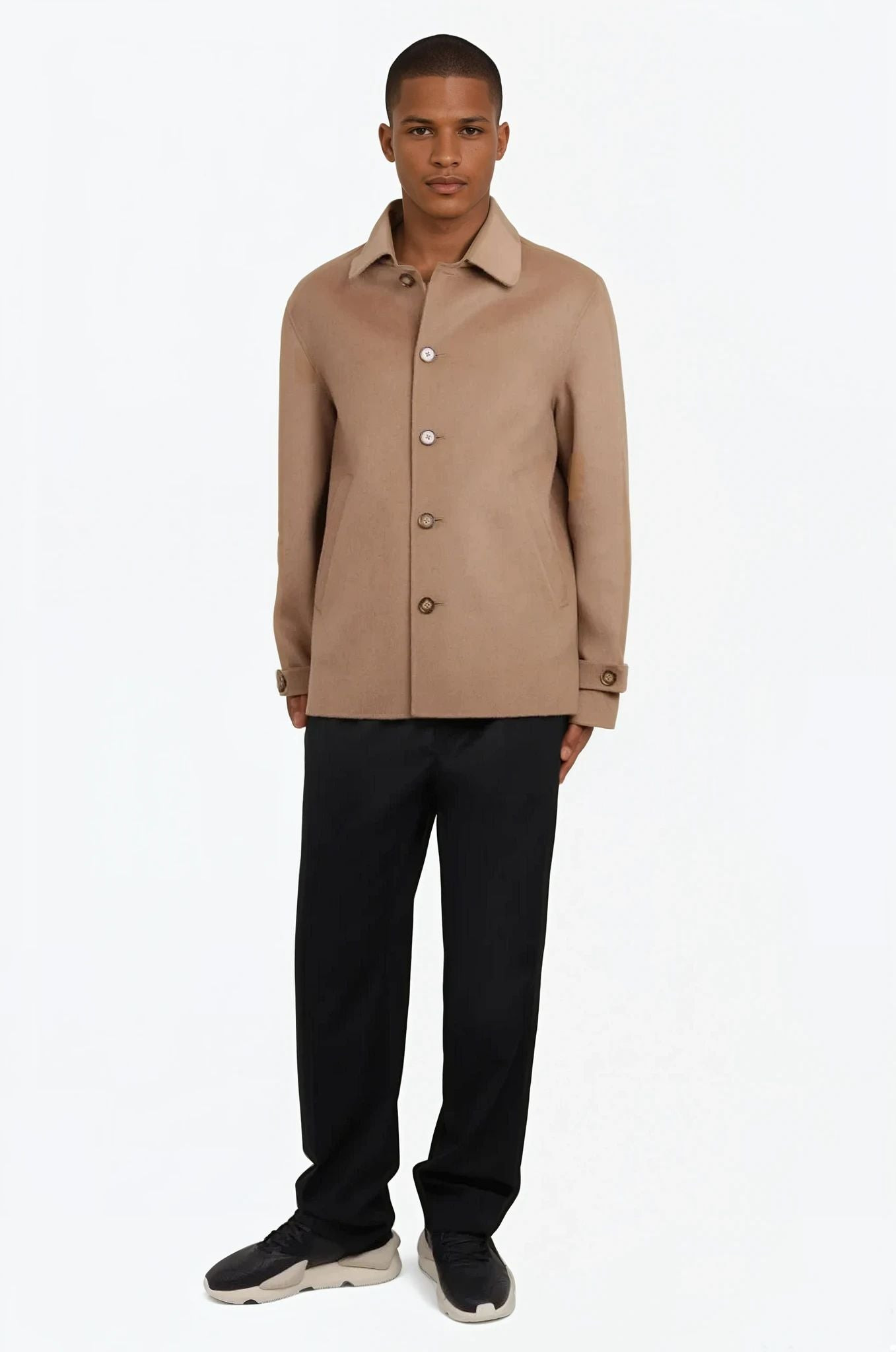 BUTTON FRONT JACKET | DARK KHAKI - 2