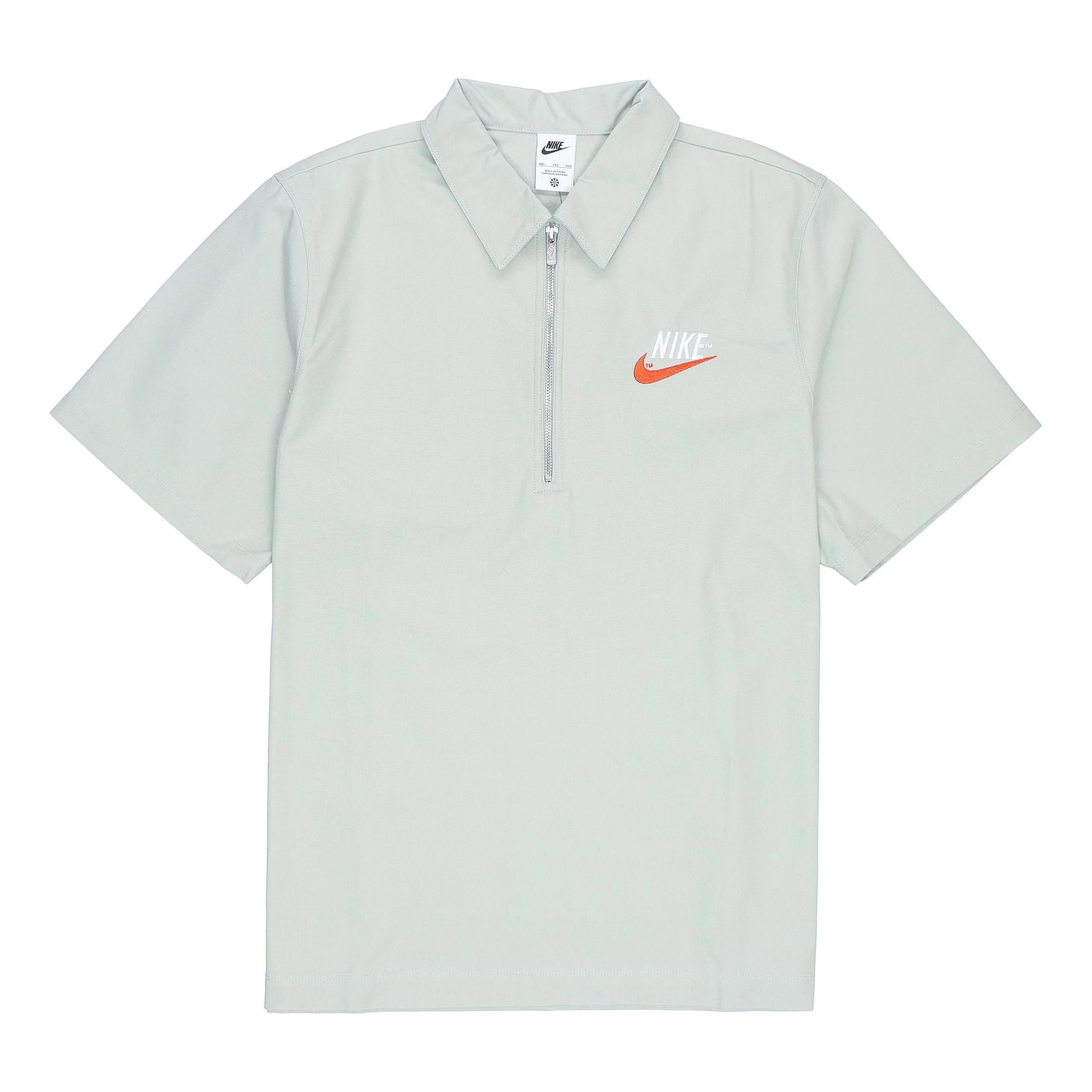 Men's Nike Half Zipper Solid Color Short Sleeve Aqua Blue Polo Shirt DM5284-017 - 1