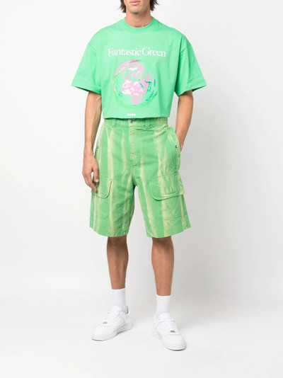 MSGM abstract-stripe cargo shorts outlook