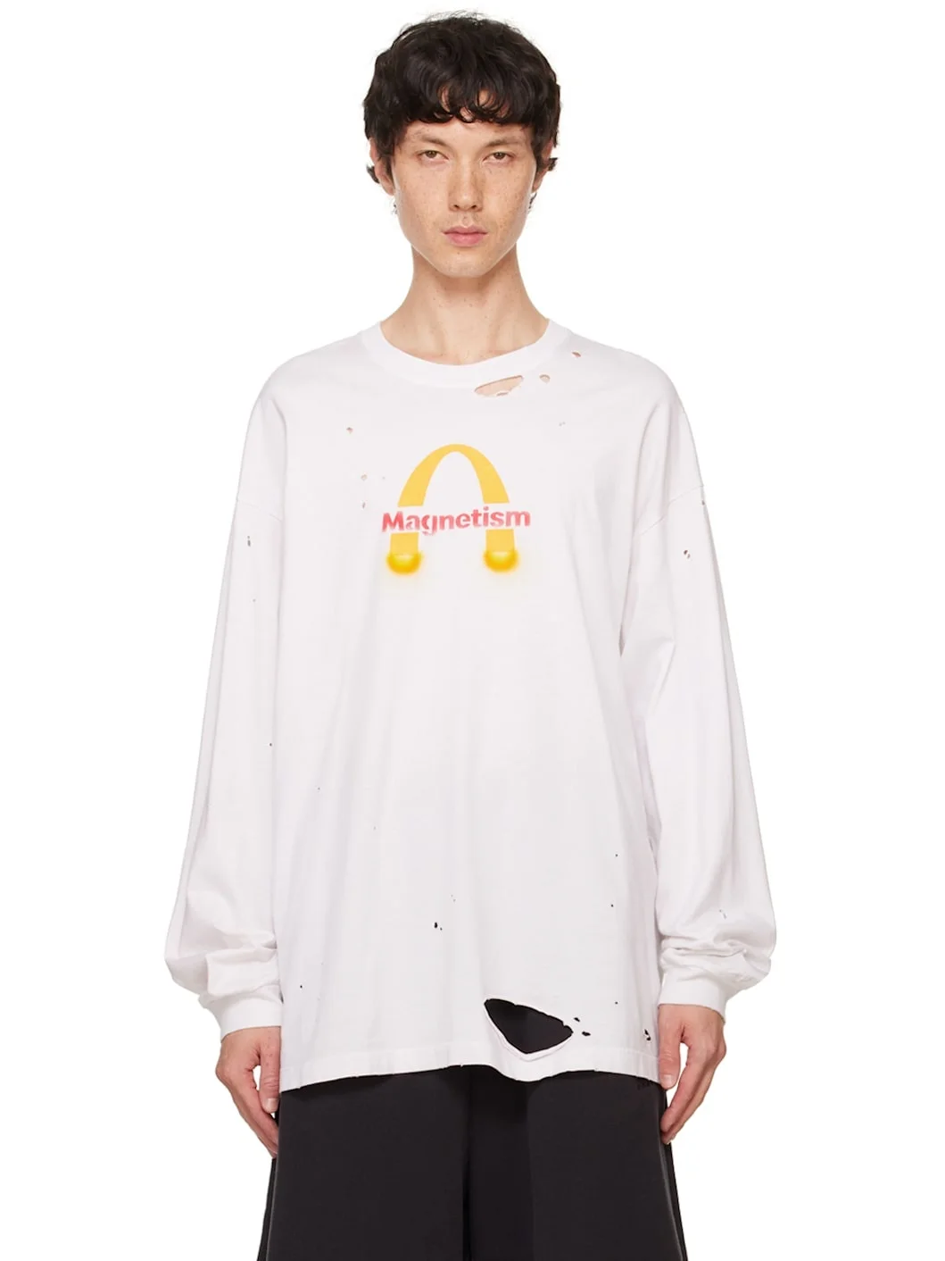 White Magnetic Long-Sleeve T-Shirt - 1