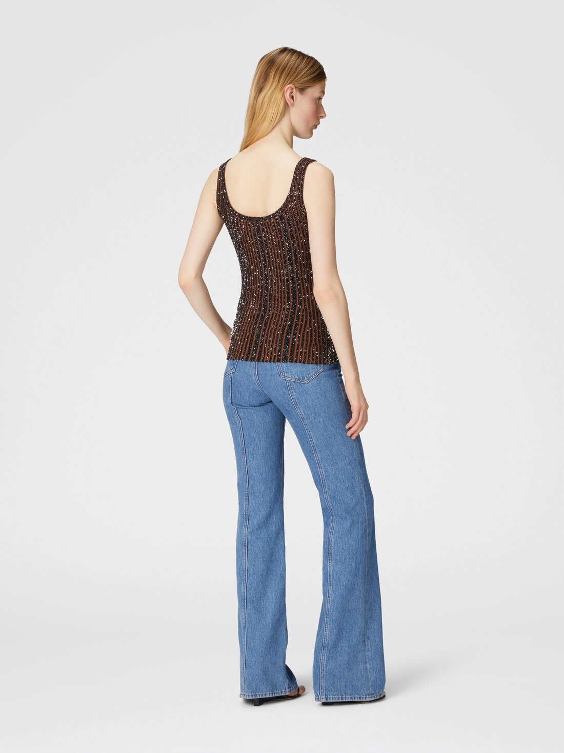 Ribbed tank top with sequins - 3