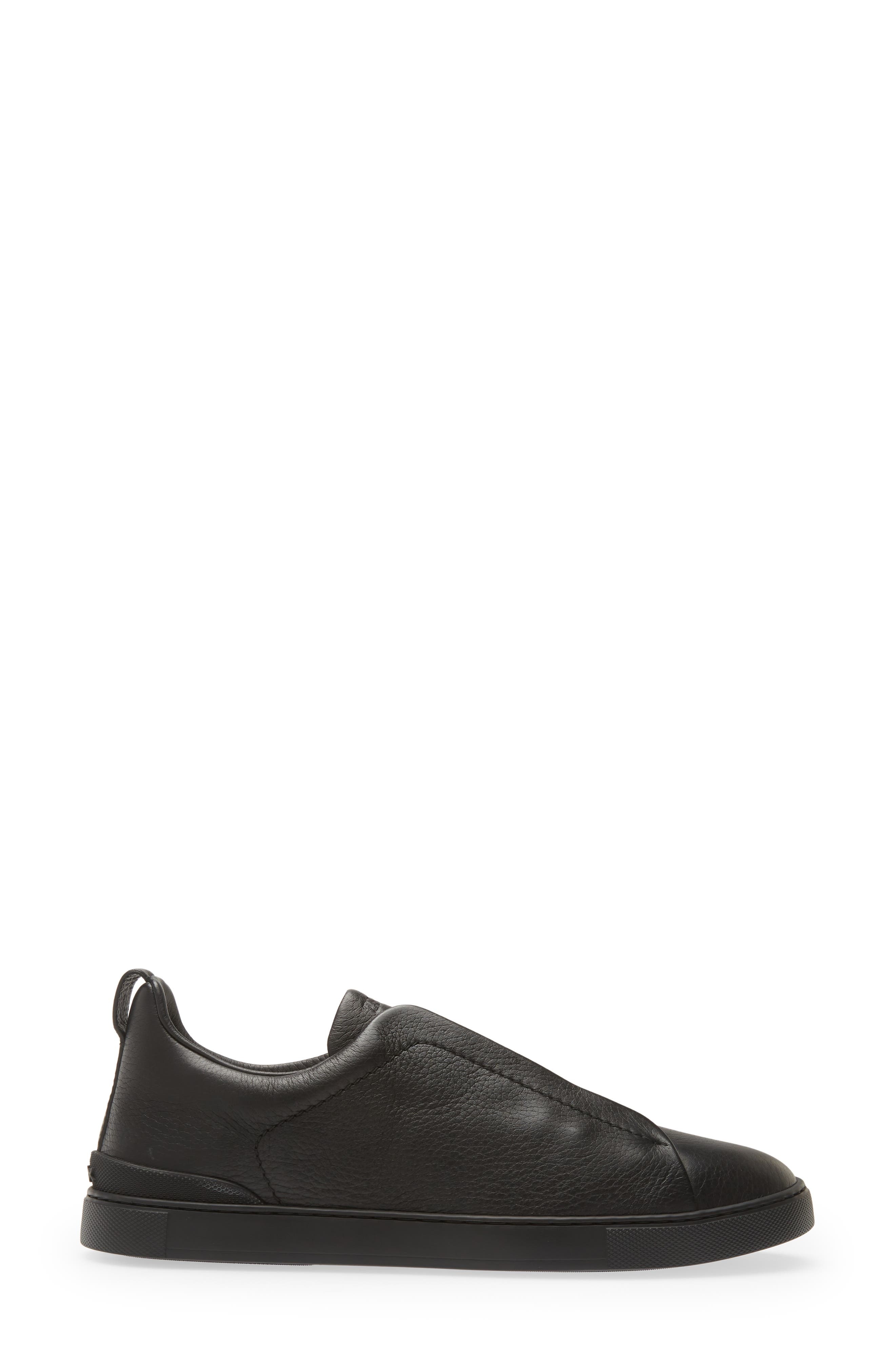 Triple Stitch Deerskin Leather Slip-On Sneaker - 3