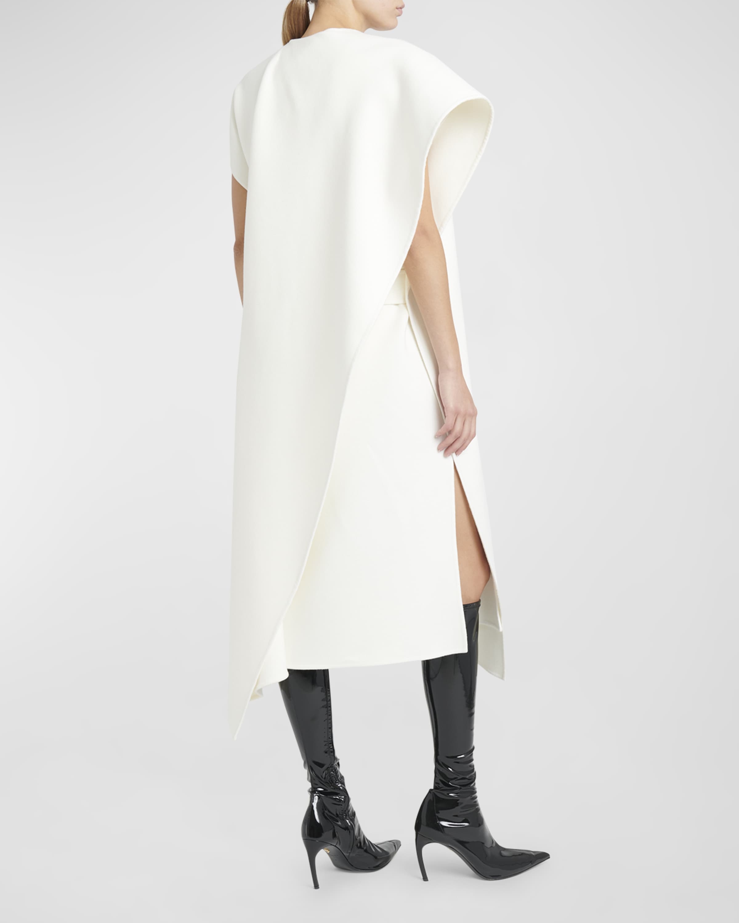 Short-Sleeve Midi Wrap Coat Dress - 3