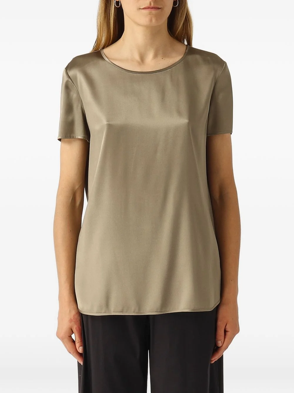 Cortona satin-finish short-sleeve top - 1
