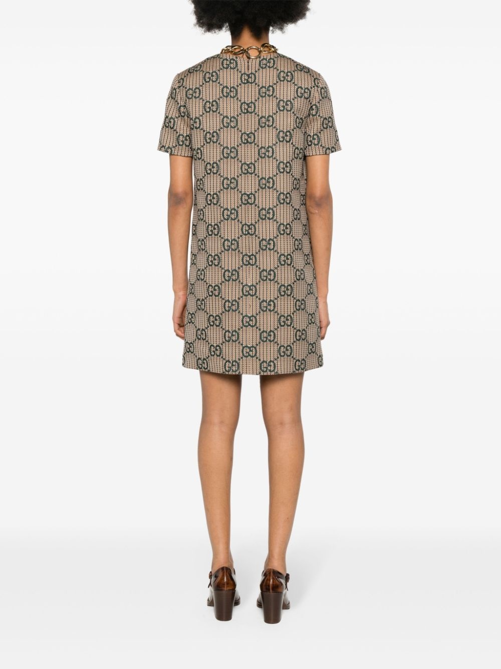 GG-jacquard wool dress - 4