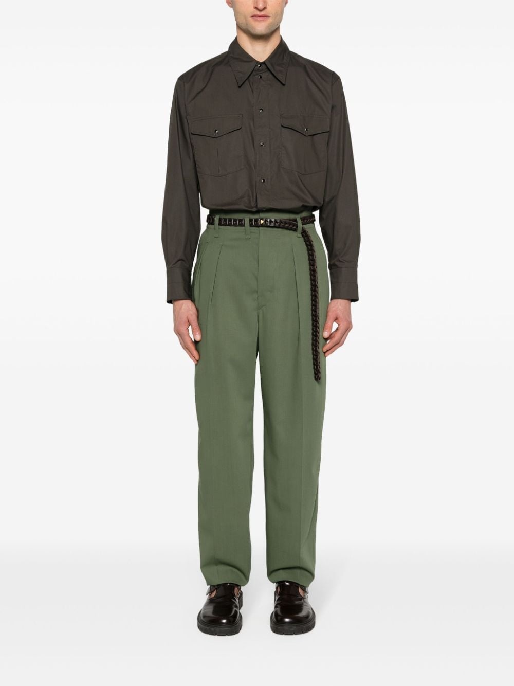 pleated tapered trousers - 2