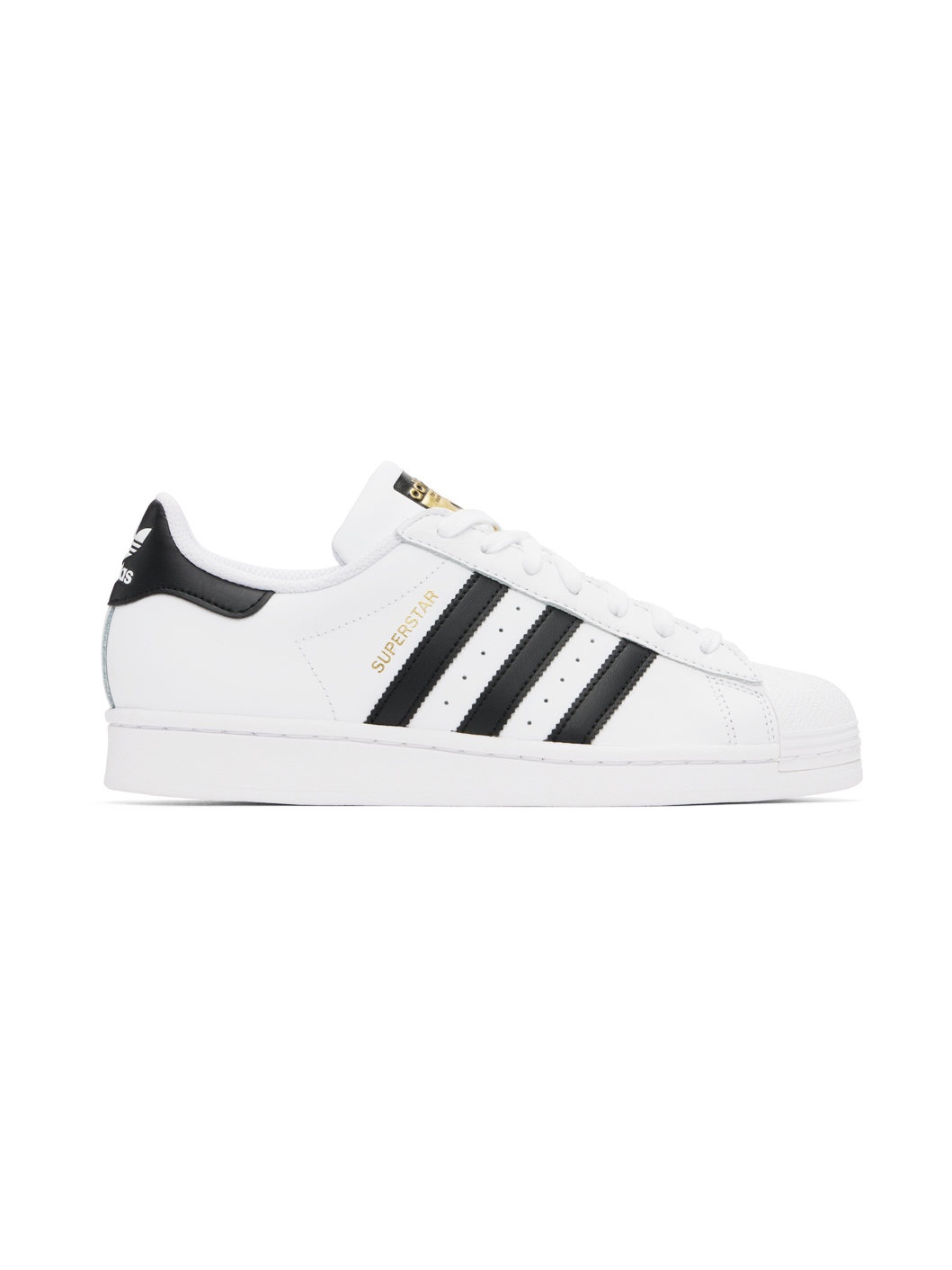 White & Black Superstar Sneakers - 1