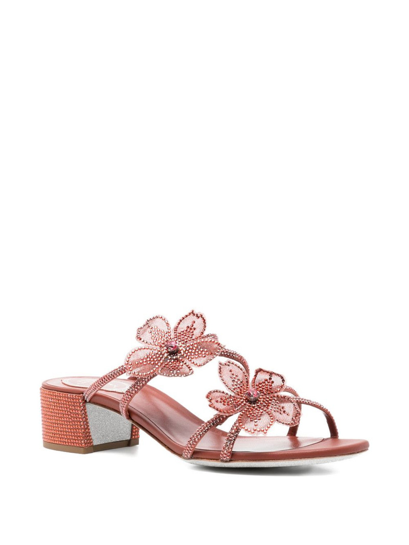 RENE CAOVILLA 50mm Peach Flower sandals outlook