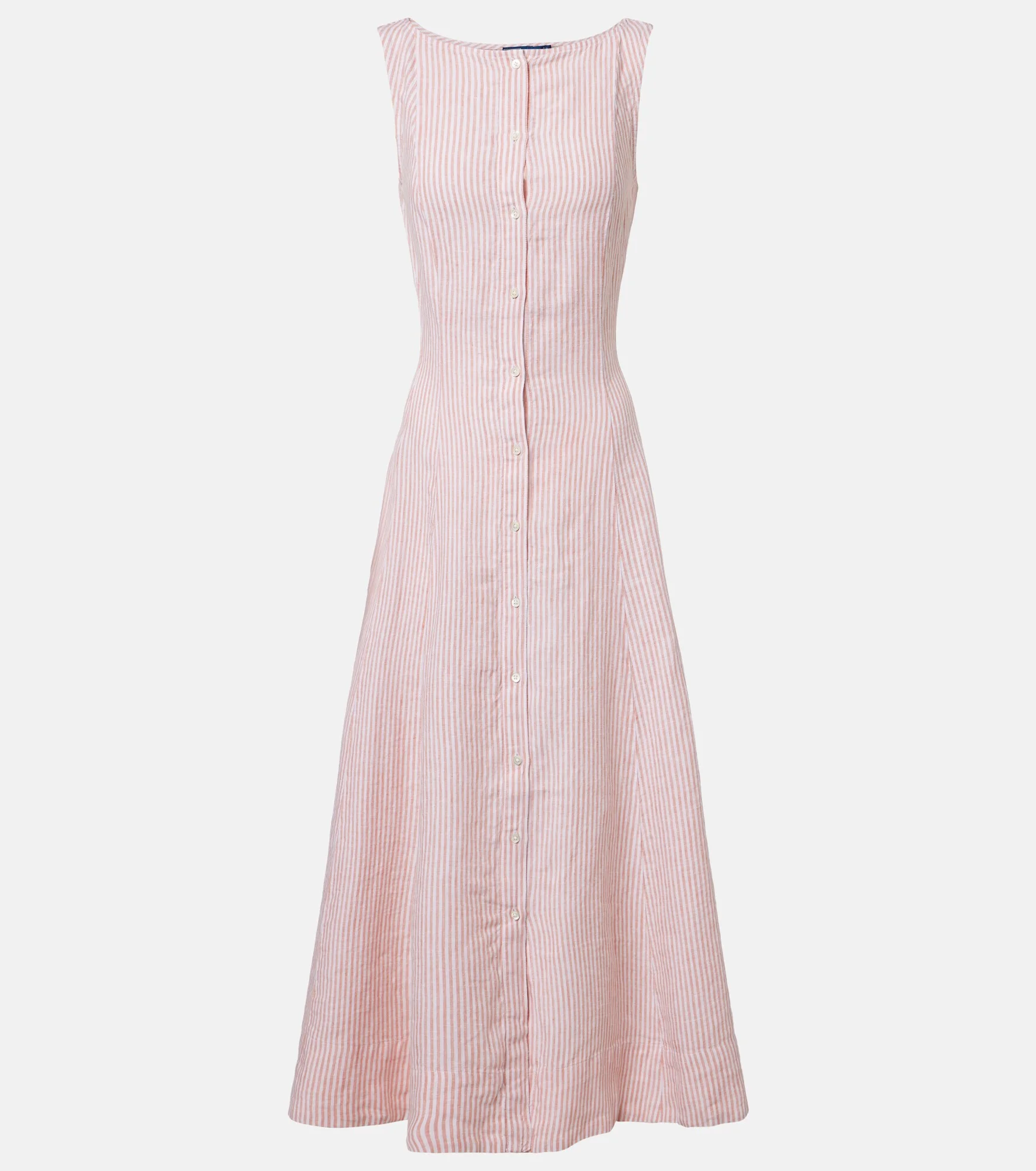 Striped linen midi dress - 1