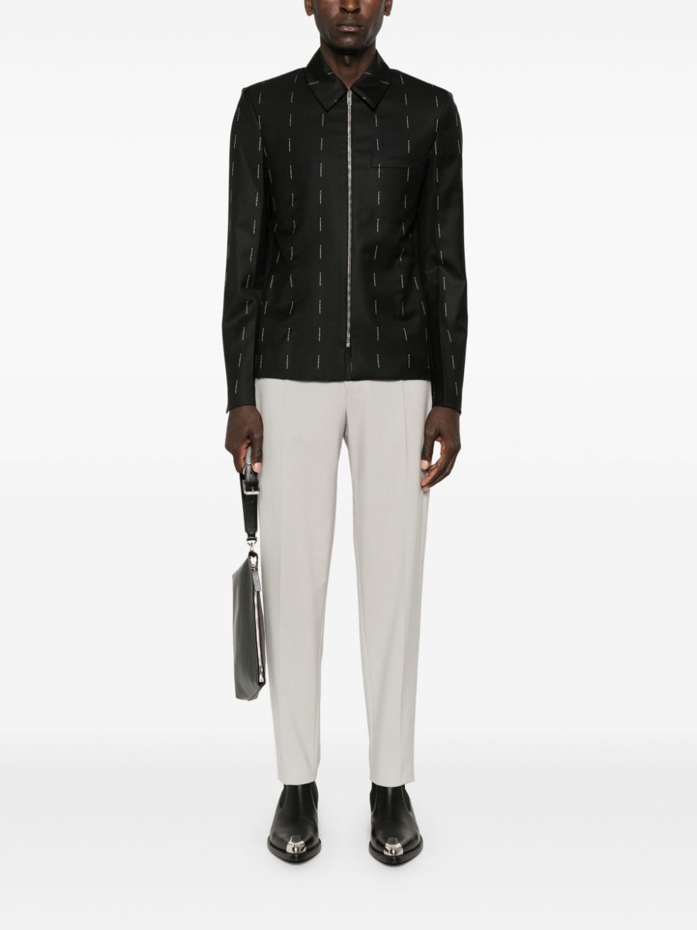 logo-jacquard jacket - 2
