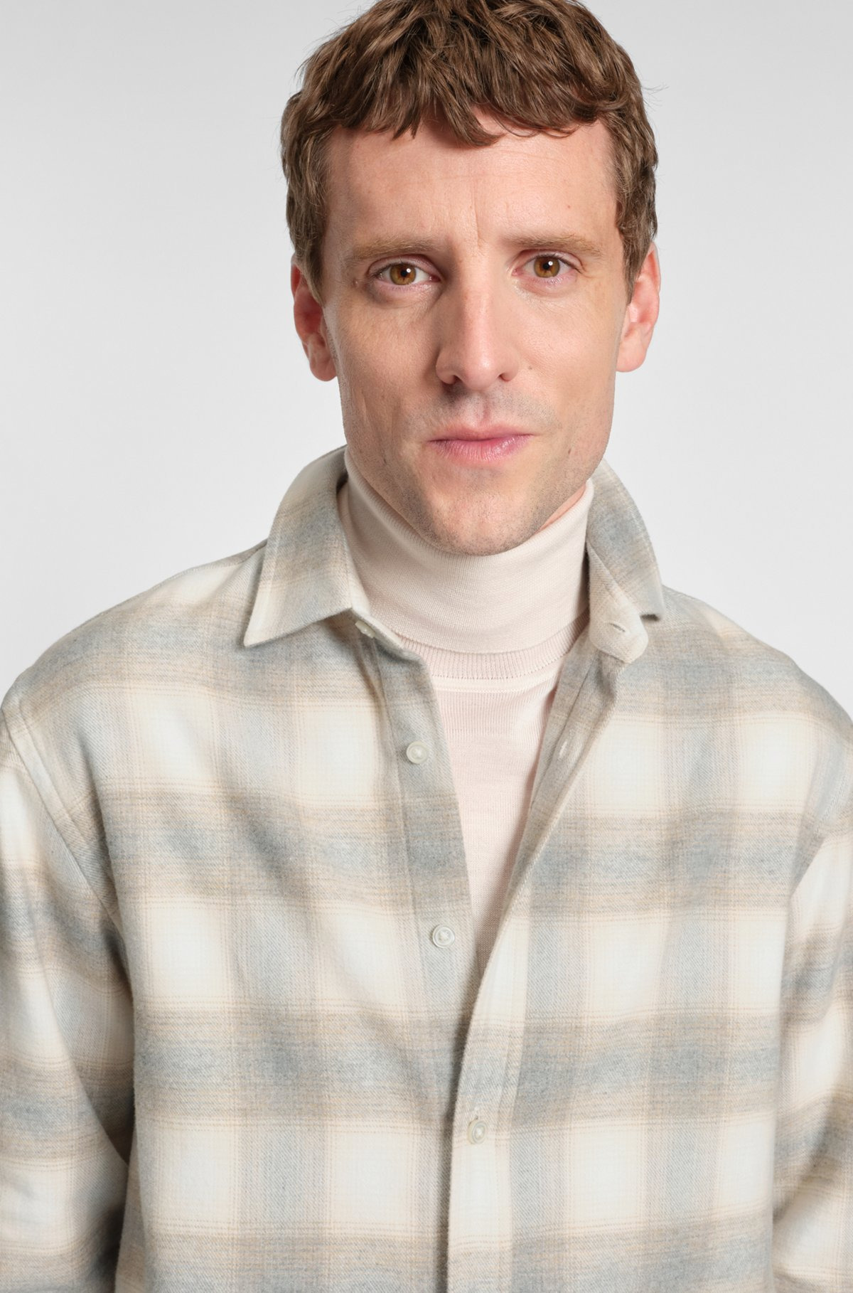 SLIM-FIT SHIRT IN CHECKED COTTON FLANNEL - 3