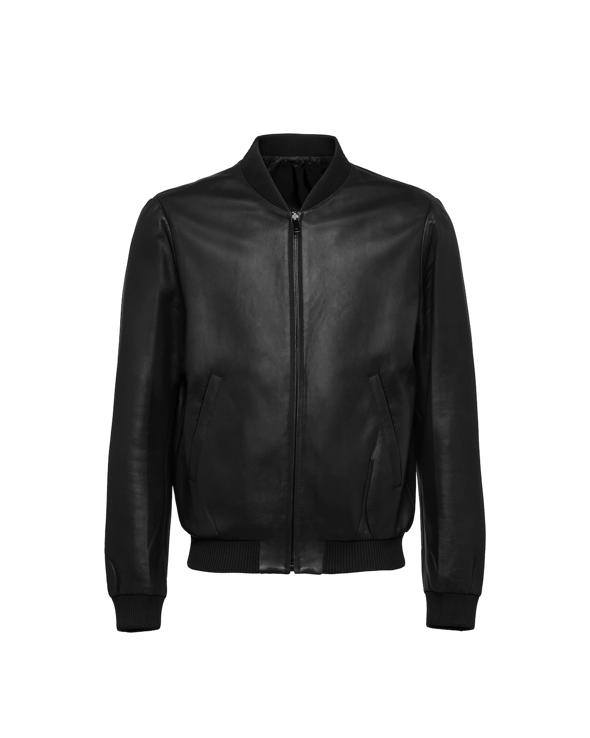 Reversible nappa leather and nylon bomber jacket - 1