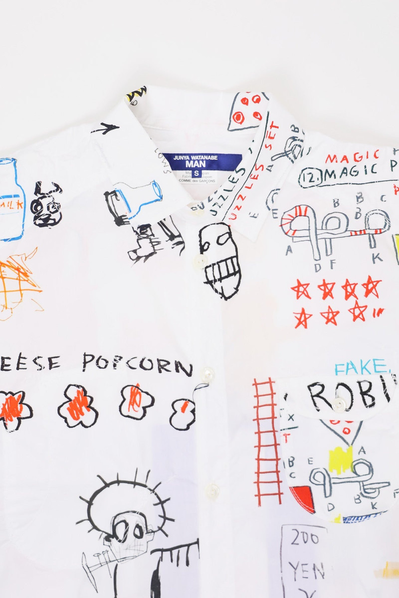 Junya Watanabe MAN BASQUIAT WIDE FIT COTTON SHIRT - WHITE outlook