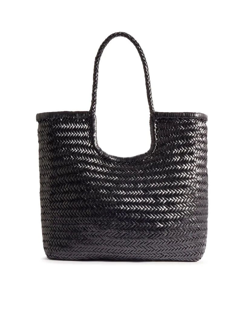 Dragon Diffusion Women Ns Diagonal Black Leather Tote Bag - 1