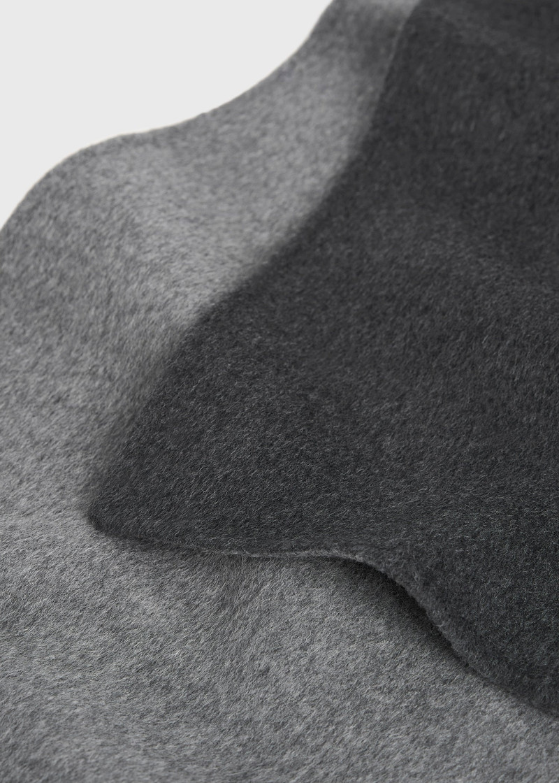Two-tone long double scarf dark grey melange 5