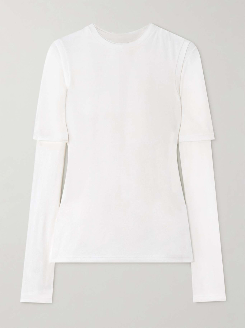 Set of three cotton-jersey tops White - 1