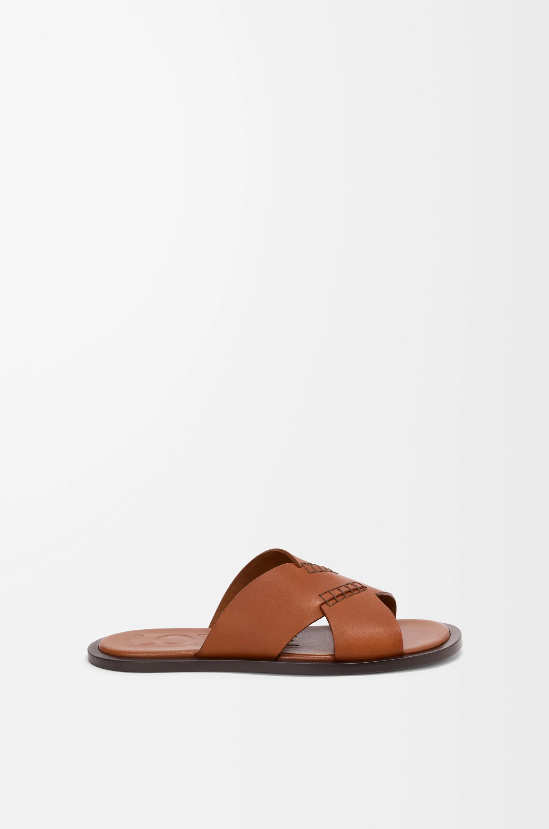 Flex criss-cross slide in vegetable-tanned calfskin - 1