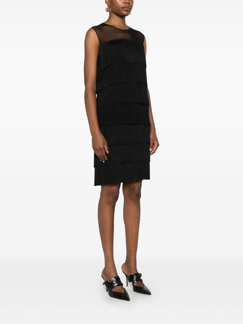 SLEEVELESS ALL OVER FRINGE PICKLEBALL DRESS - 4