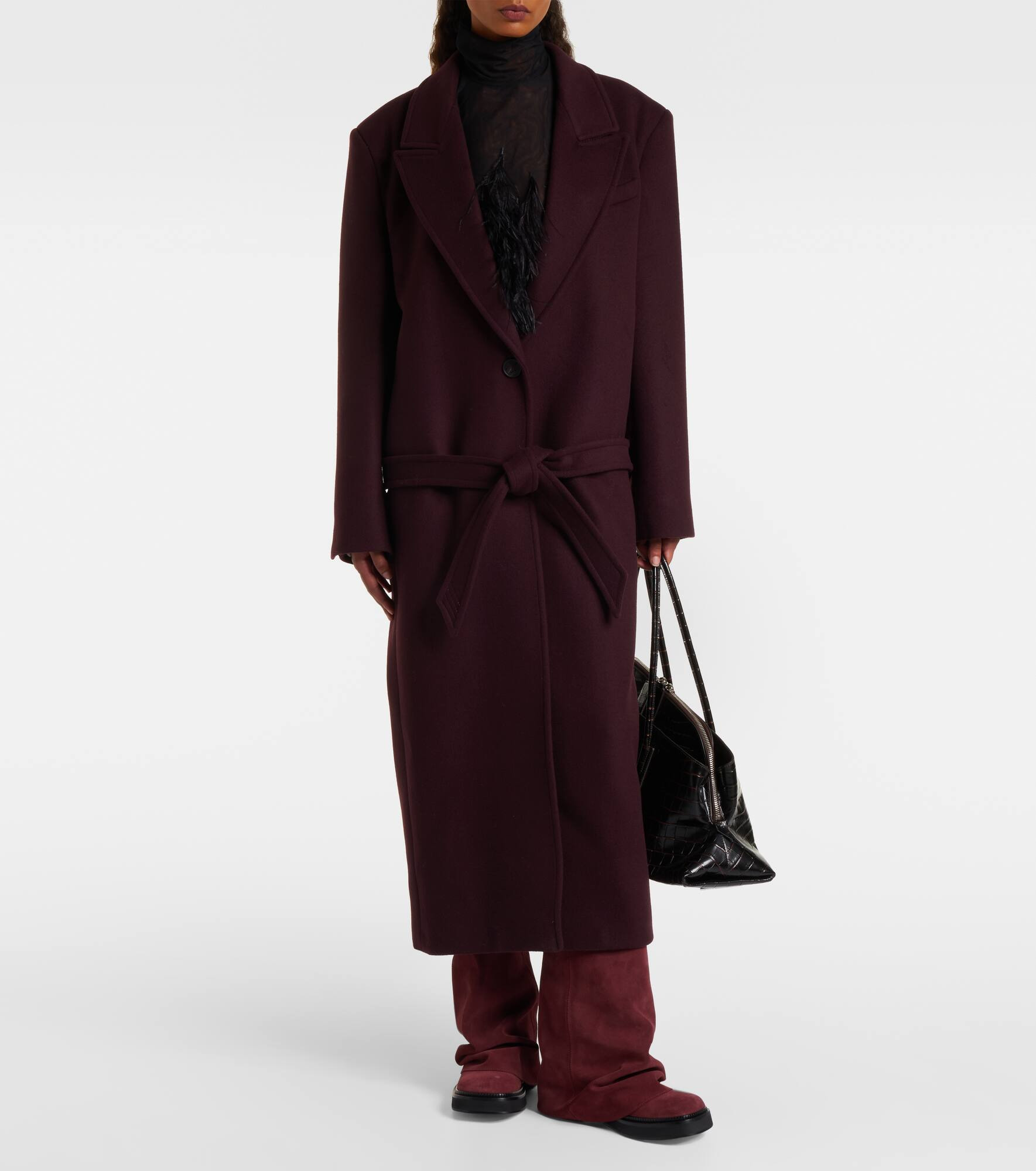 Wool-blend twill coat - 7