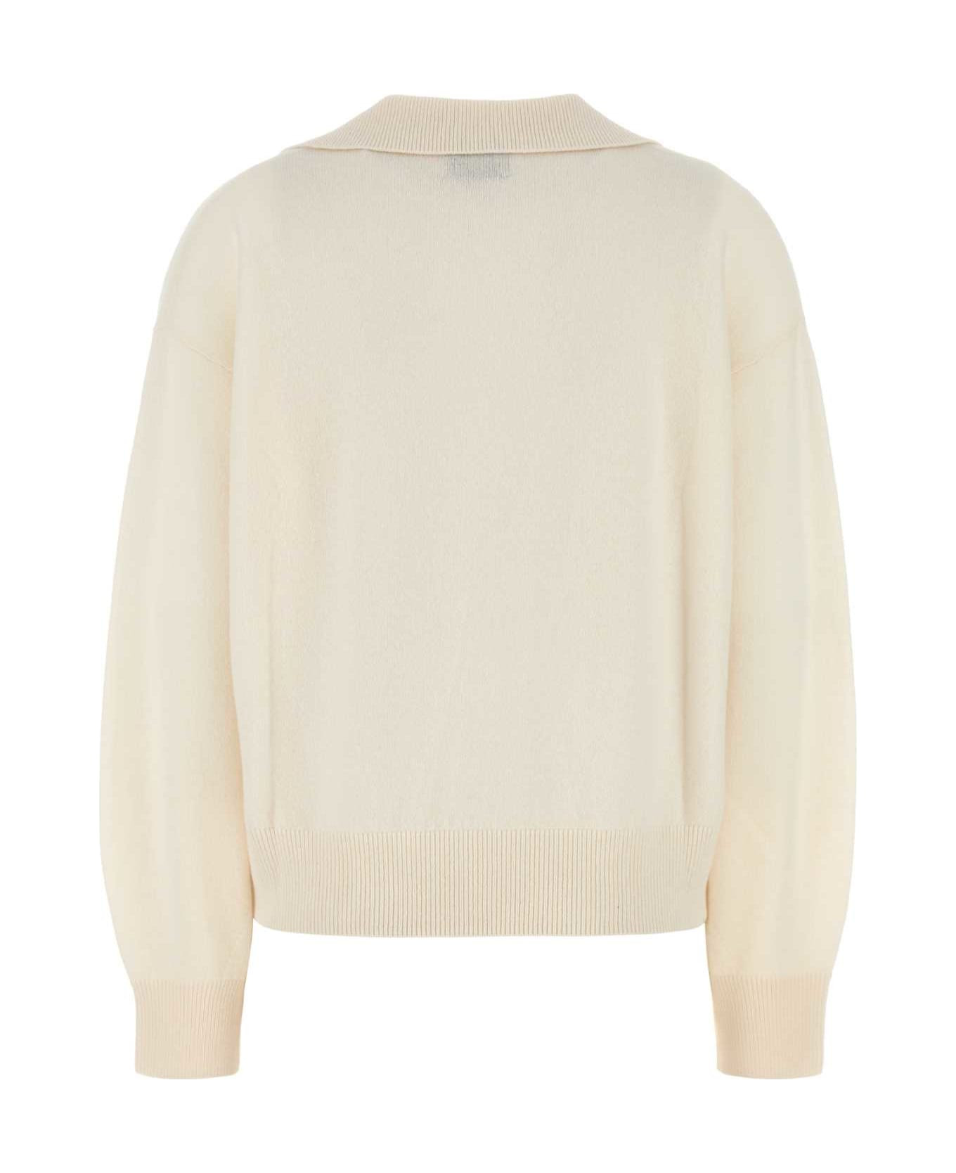 White Cashmere Oversize Jackson Sweater - 2